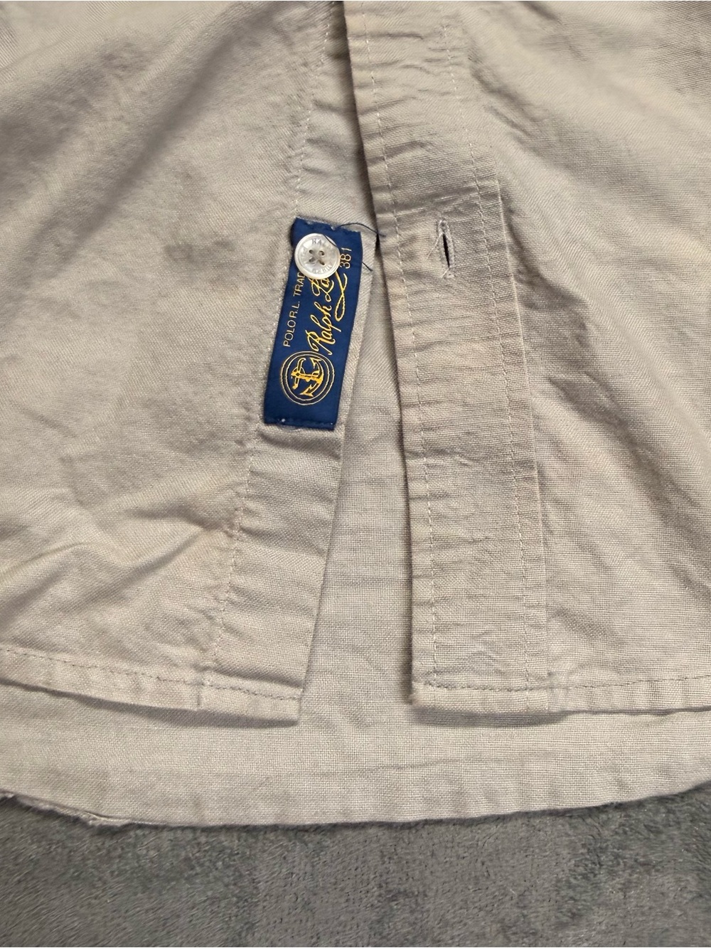Ralph Lauren 100% Cotton Kakhi Botton Down - Classic Fit M - Picture 3 of 4